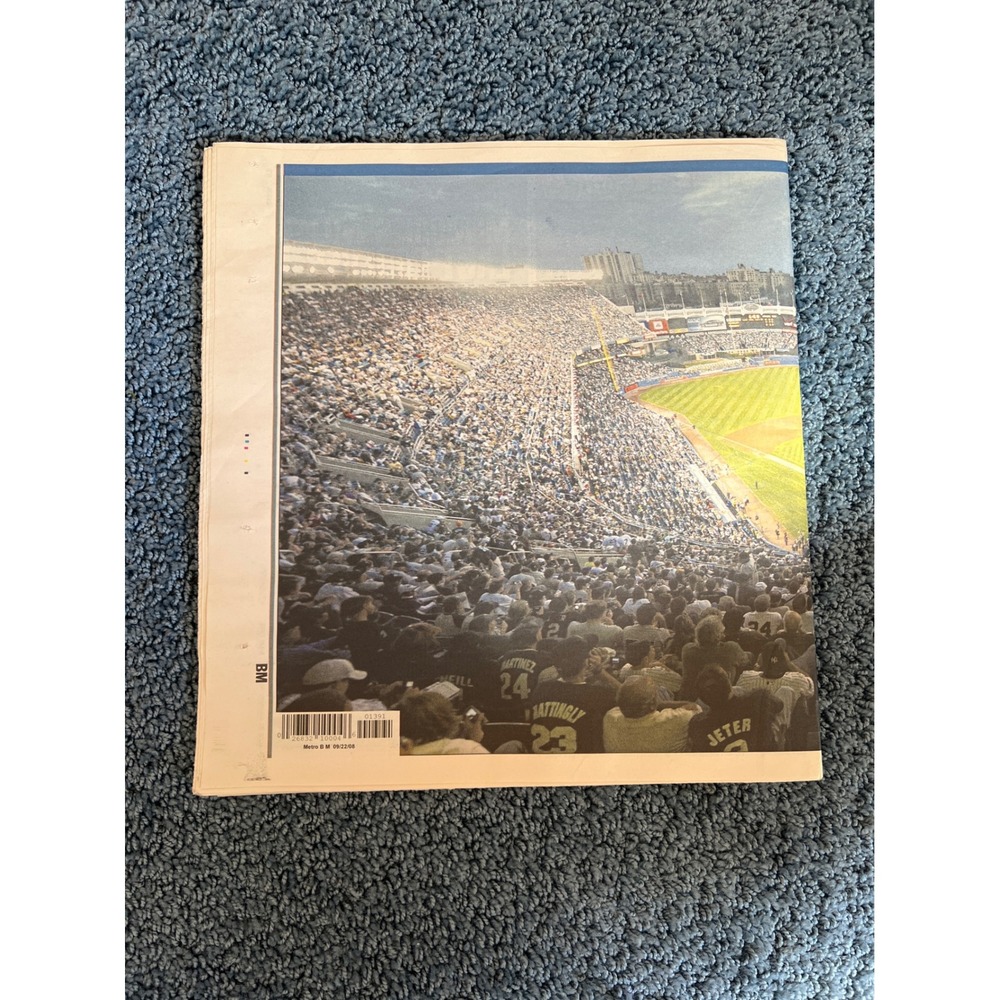 NY Daily News Sept 22 2008 Yankee Stadium Farewell Final Game Newspaper NYY - Picture 2 of 7